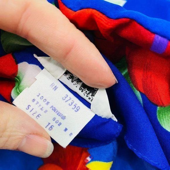 Vintage Hawaiian Made Tie Neck Midi Dress - Picture 7 of 8